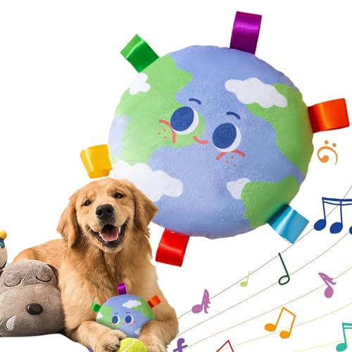 Quaeetyu Kauspielzeug für Hunde, Haustier-Plüschspielzeug mit Klang,Pet Toys Quietschendes Plüschspielzeug mit Sound | Donut Bbiscuit Weiches Hunde-Beißspielzeug, Plüsch-Hundekauspielzeug für kleine von Quaeetyu