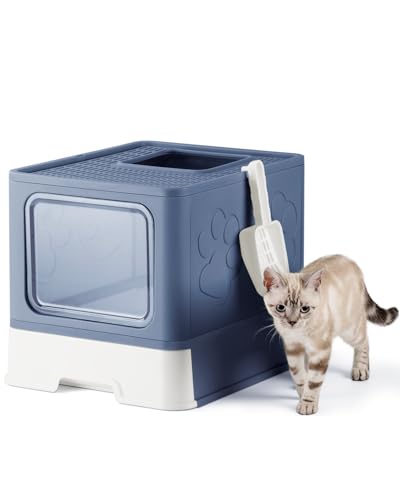Qualasision Geschlossene Katzentoilette mit Deckel, XL, faltbare Katzentoilette, abgedeckte Katzentoilette, Zwei-Wege-Ein- und Ausstieg, Katzentoilette mit Schaufel, Geruchskontrolle, leicht zu Qualasision Geschlossene Katzentoilette mit Deckel, XL, faltbare Katzentoilette, abgedeckte Katzentoilette, Zwei-Wege-Ein- und Ausstieg, Katzentoilette mit Schaufel, Geruchskontrolle, leicht zu von Qualasision