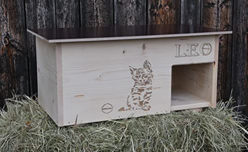 Großes, Robustes und sehr stabiles Premium Katzenhaus mit Wunschgravur, Wurfbox, aus 20mm Fichtenvollholz 69cm x 39cm x 32cm witterungsbeständig für innen und aussen Großes, Robustes und sehr stabiles Premium Katzenhaus mit Wunschgravur, Wurfbox, aus 20mm Fichtenvollholz 69cm x 39cm x 32cm witterungsbeständig für innen und aussen von Qualität aus Niederbayern ARBRIKADREX