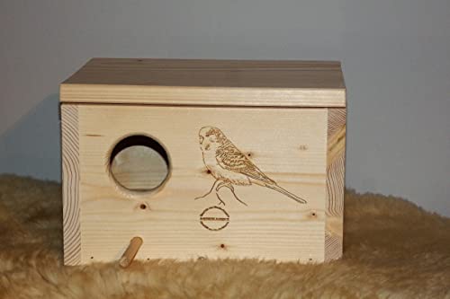 Qualität aus Niederbayern ARBRIKADREX Stabiler Nistkasten, Schlafhaus, Schlafplatz und Brutkasten 20mm Vollholz, für Sittiche mit Nestmulde und Montagematerial (Nistkasten Wellensittich) von Qualität aus Niederbayern ARBRIKADREX
