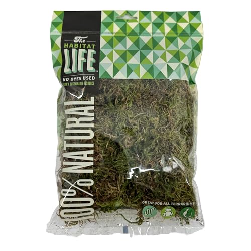 Quality Growers - The Habitat Life - Natürliches Dekomoos - für Reptilien, Amphibien & Wirbellose Terrarien - Feuchtigkeitskontrolle - Natürliches Aussehen & Haptik - Weiche Oberfläche - Farbstofffrei von Quality Growers
