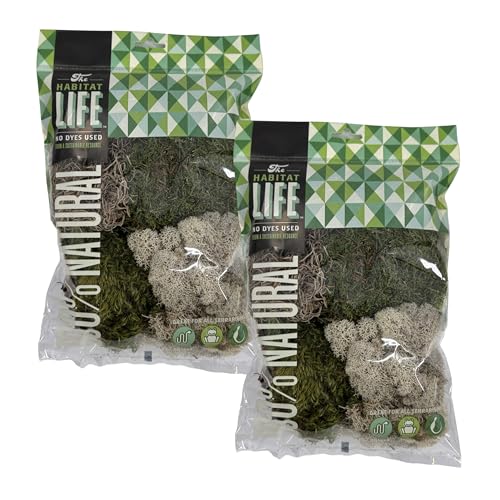 Quality Growers - The Habitat Life - Natürliches Sortenpaket - Mischung aus Rentier, Stimmung, Laken und spanischem Moos - für alle Terrarien - Feuchtigkeitskontrolle - atmungsaktive Bettwäsche von Quality Growers