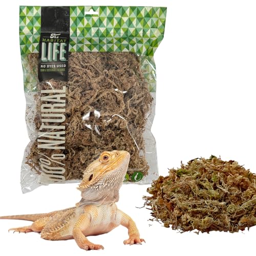 Quality Growers The Habitat Life - Natürliches Sphagnummoos - für Reptilien, Amphibien & Wirbellose Terrarien - Feuchtigkeitskontrolle - Ideal zum Graben & Nisten - Farbstofffrei & Sicher - Medium - 1 von Quality Growers