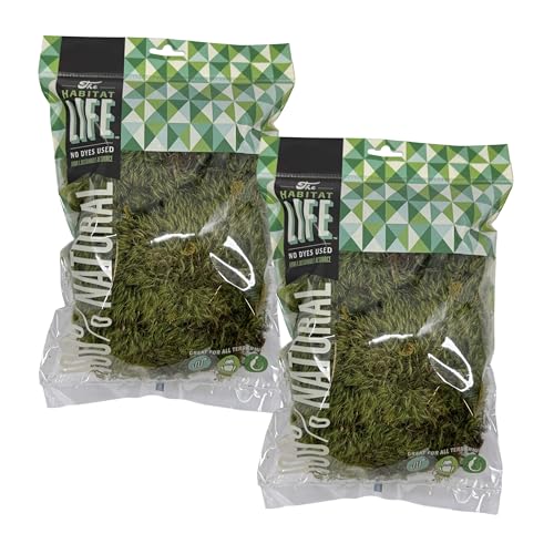 Quality Growers - The Habitat Life - Natürliches Stimmungsmoos - für Reptilien, Amphibien & Wirbellose Terrarien - Feuchtigkeitsspeichernd - Feuchtigkeitskontrolle - Weiche Einstreu - Farbstofffrei von Quality Growers