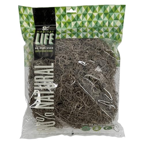 Quality Growers The Habitat Life - Natürliches spanisches Moos - für Reptilien, Amphibien & Wirbellose Terrarien - Feuchtigkeitskontrolle - Atmungsaktive Bettwäsche - Farbstofffrei & Sicher - Medium von Quality Growers
