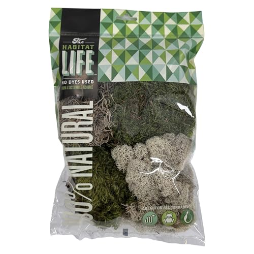 Quality Growers - The Habitat Life - Natural Variety Pack - Mix aus Rentier, Stimmung, Laken & Spanischem Moos - für alle Terrarien - Feuchtigkeitskontrolle - Atmungsaktive Bettwäsche - Farbstofffrei von Quality Growers