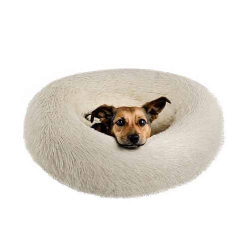 Quantum Interior by Maxland Haustierkissen, rundes Hundebett, Hundekorb, Donut, extra weiches Hundekissen, Kuschelbett für Haustiere, weiche Unterlage für Hunde ca 60 cm von Quantum Interior by Maxland