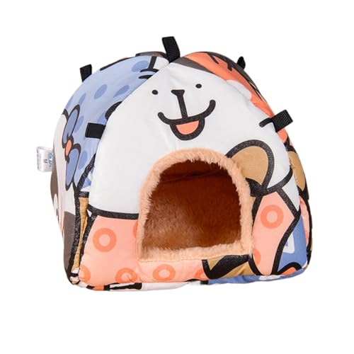 Quavva Hamsterhütte Hängende Nagerversteck Wasserdichtes Weiches Plüschbett für Syrischer Hamster, Rennmäuse, Maus, Degus (M, Rosa Erdbeerkaninchen)(S,CAT) von Quavva