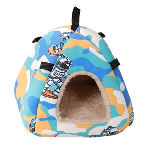 Quavva Hamsterhütte Hängende Nagerversteck Wasserdichtes Weiches Plüschbett für Syrischer Hamster, Rennmäuse, Maus, Degus (M, Rosa Erdbeerkaninchen)(S,FLY) von Quavva