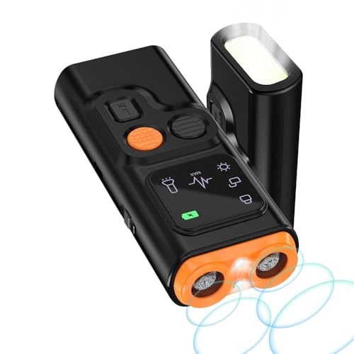 Antibell Ultraschall Gerät, Handheld Anti Bell Gerät Hunde, Wiederaufladbar Hunde Bellen Stoppen mit 2 Effektiv Modi, Anti Bellen mit Taschenlampe, Sicheres für Kleine Große Hunde Drinnen Draußen von Queenmew