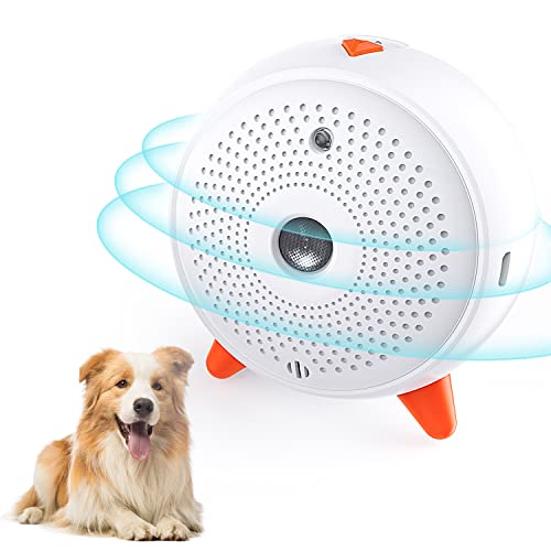 Antibell für Hunde, 3 Frequenzstufen Sonic Anti Bell, 33Ft Reichweite Antibell Ultraschall Gerät für Hunde, Wiederaufladbare Hundebell-Kontrolle im Innen Außenbereich, Anti-Bell-Mittel Hunde von Queenmew