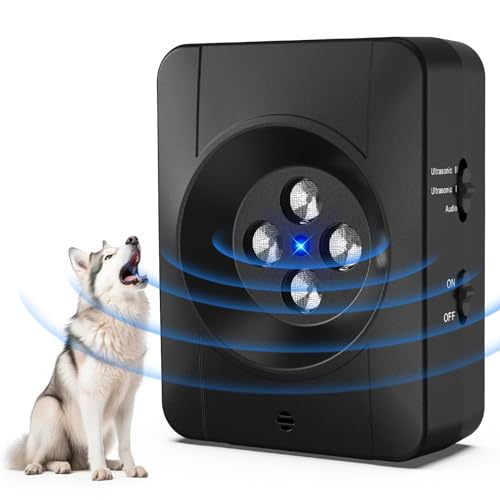 Antibell für Hunde,3 Ebenen Ultraschall Anti Bell Gerät,33Ft Anti-Bell-gerät,Auto-Anti Bell Gerät Hunde,100% Sicher und effektiv Sicher Hundebellen Stoppen,Ultraschall-Anti-Bellgerät Hundebellen von Queenmew