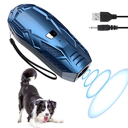 Anti-Bell-Gerät, Handheld-Ultraschall-Hundekontrollgeräte 16,4 Fuß effektive Reichweite, wiederaufladbares Abschreckungsgerät, Haustiertraining, kein Bellen, sicher für drinnen und draußen von Queenmew