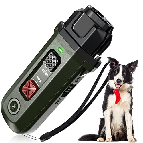 Queenmew Anti-Bell-Gerät für Hunde, Anti-Bell-Ultraschallgerät mit Stroboskop-Taschenlampe, Hunde-Bellkontrollgeräte, tragbare Stopp-Hundeklingel, von Queenmew