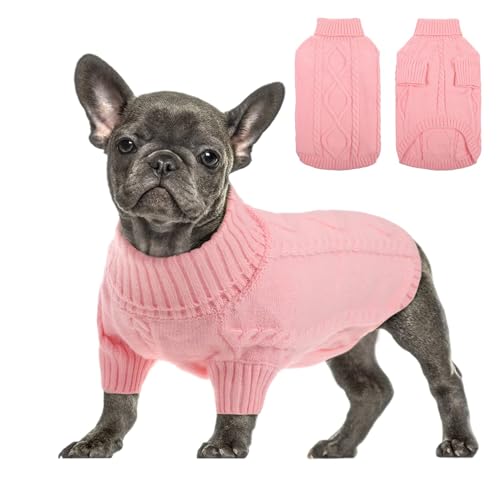 Queenmore Dackel Pullover Hundepullover Mittelgroße Hunde Wärme Hundepulli Strick Pullover Hund Strickmantel Mit Zopfmuster Hundepullover Französische Bulldogge Bulldog Chihuahua Katzen Corgi, Rosa, M Queenmore Dackel Pullover Hundepullover Mittelgroße Hunde Wärme Hundepulli Strick Pullover Hund Strickmantel Mit Zopfmuster Hundepullover Französische Bulldogge Bulldog Chihuahua Katzen Corgi, Rosa, M von Queenmore