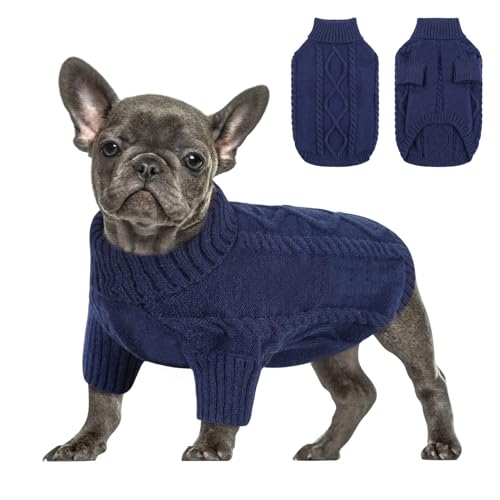 Queenmore Dackel Pullover Hundepullover Mittelgroße Hunde Wärme Hundepulli Strick Pullover Hund Strickmantel Mit Zopfmuster Hundepullover Französische Bulldogge Chihuahua Katzen Corgi, Indigo, M Queenmore Dackel Pullover Hundepullover Mittelgroße Hunde Wärme Hundepulli Strick Pullover Hund Strickmantel Mit Zopfmuster Hundepullover Französische Bulldogge Chihuahua Katzen Corgi, Indigo, M von Queenmore