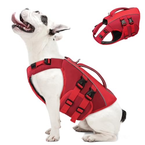 Queenmore Hunde Schwimmweste, Schwimmweste Hund Mittel, Verstellbar Hundeschwimmweste,Rettungsweste Mit Griff, Dackel Schwimmweste Französische Bulldogge,Bootfahren Surfen kajak, Rot, M Queenmore Hunde Schwimmweste, Schwimmweste Hund Mittel, Verstellbar Hundeschwimmweste,Rettungsweste Mit Griff, Dackel Schwimmweste Französische Bulldogge,Bootfahren Surfen kajak, Rot, M von Queenmore