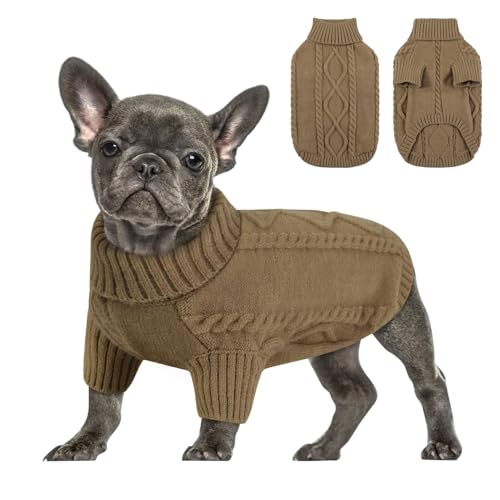 Queenmore Hundepullover Mittelgroße Hunde Wärme Dackel Hundepulli Strick Pullover Hund Strickmantel Mit Zopfmuster Hundepullover Französische Bulldogge Bulldog Chihuahua Katzen Corgi, Braun, M Queenmore Hundepullover Mittelgroße Hunde Wärme Dackel Hundepulli Strick Pullover Hund Strickmantel Mit Zopfmuster Hundepullover Französische Bulldogge Bulldog Chihuahua Katzen Corgi, Braun, M von Queenmore
