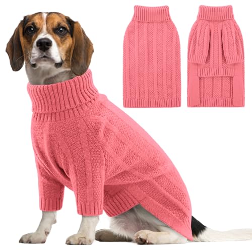 Queenmore Hundepullover für große Hunde, große Hunde, Weihnachten, Rollkragenpullover für große Hunde, Mädchen, Jungen, Pullover, große Hunde, Thanksgiving, gestrickter Hundepullover für französische von Queenmore