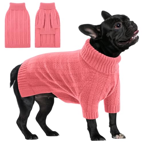 Queenmore Hundepullover für mittelgroße Hunde, Mädchen und Jungen, weicher Hundepullover für Weihnachten, Rollkragenpullover, Haustierpullover, Strickwaren, Outfit für den Urlaub, gestrickt, weich, von Queenmore