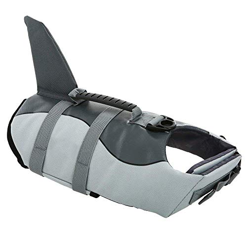 Queenmore Schwimmweste Hund Einstellbare Hunde Schwimmweste, Ripstop Rettungsweste mit hohem Auftrieb und langlebigem Rettungsgriff für Hund für kleine mittlere Hunde, (Grey,XS) von Queenmore
