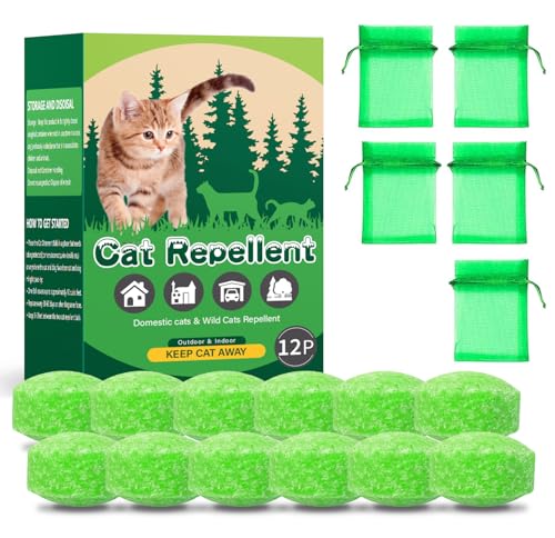 Katzenabwehr für draußen, Hundeabwehr, Natürliches Pfefferminzöl, Katzen- und Hundeabwehr für draußen und drinnen, hält Katzen dauerhaft vom Garten fern, schützt Garten und Möbel, 12 Stück (1er-Pack) von Quenxiyu
