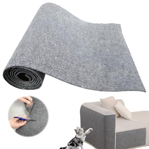 Queryifv 200cmx40cm Selbstklebende Kratzmatte für Katze, Kratzschutz Sofa Katze Selbstklebend Kratzmatte Selbstklebend Grau für Katzen Kratzschutz Möbelbank Tür von Queryifv