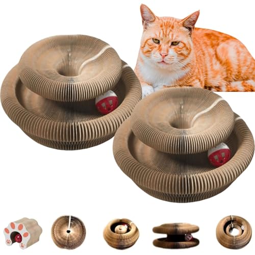 Kitty Kurlz Katzenspielzeug, magische Orgel Katzenkratzbrett, faltbares Akkordeon-Katzenspielzeug, interaktives Orgelspielzeug mit einem Ball, Kätzchen-Kratzer für Drehungen, Kratzer, Schläge (2 Kitty Kurlz Katzenspielzeug, magische Orgel Katzenkratzbrett, faltbares Akkordeon-Katzenspielzeug, interaktives Orgelspielzeug mit einem Ball, Kätzchen-Kratzer für Drehungen, Kratzer, Schläge (2 von Quesardens