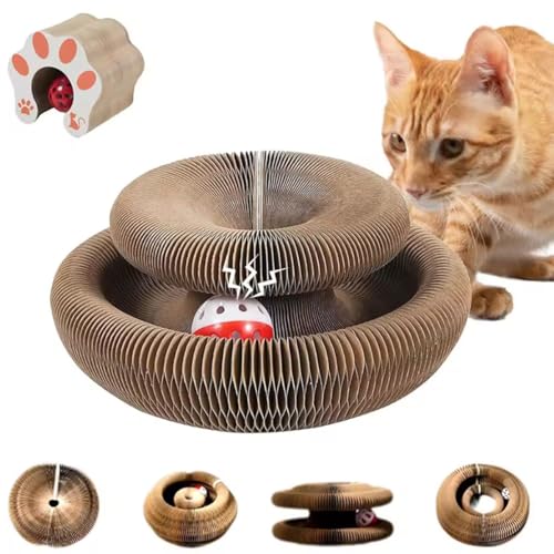 Kitty Kurlz Katzenspielzeug, magisches Organ Katzenkratzbrett, faltbares Akkordeon-Katzenspielzeug, interaktives Orgelspielzeug mit einem Ball, Kätzchen-Kratzer für Drehungen, Kratzer, Schläge (1 Kitty Kurlz Katzenspielzeug, magisches Organ Katzenkratzbrett, faltbares Akkordeon-Katzenspielzeug, interaktives Orgelspielzeug mit einem Ball, Kätzchen-Kratzer für Drehungen, Kratzer, Schläge (1 von Quesardens