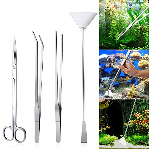 Queta 4 Stück Edelstahl Aquarium Aquascaping Kit und Scheren-Spatel-Werkzeug-Set Queta 4 Stück Edelstahl Aquarium Aquascaping Kit und Scheren-Spatel-Werkzeug-Set von Queta