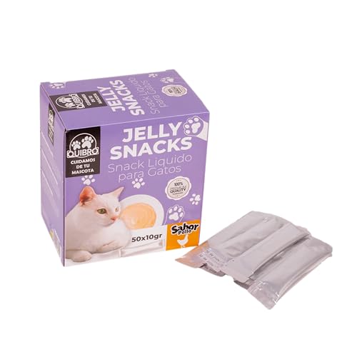 Quibropets Box Jelly Snacks Flüssigkeit für Katzen, Huhn, 50 x 10 g von Quibropets