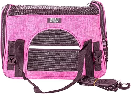 Quibropets Bubupets Transportbox für Haustiere, Transportbox für Hunde und Katzen, robust und bequem, 40 x 20 x 26 cm, bis 8 kg, Rosa von Quibropets