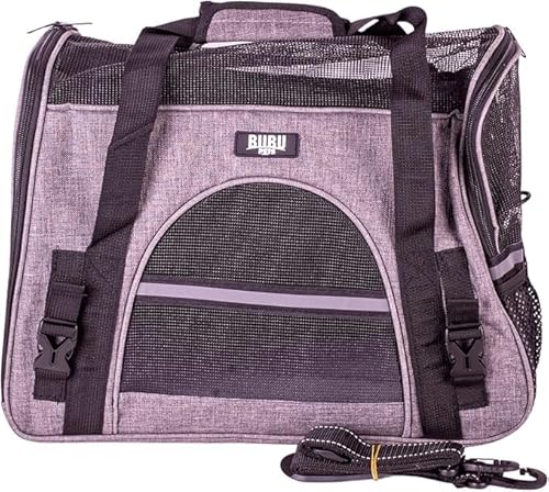 Quibropets Bubupets Transportbox für Haustiere, Transportbox für Hunde und Katzen, robust und bequem, 43 x 25 x 33 cm, bis 8 kg, Grau von Quibropets