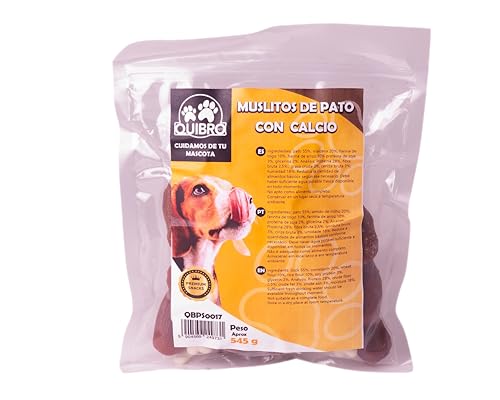 Quibropets Entenmuslis mit Kalzium – Leckerlis für Hunde, natürliche Belohnungen ohne Getreide, Snacks für Haustiere, getrocknete Leckerlis, 545 g von Quibropets
