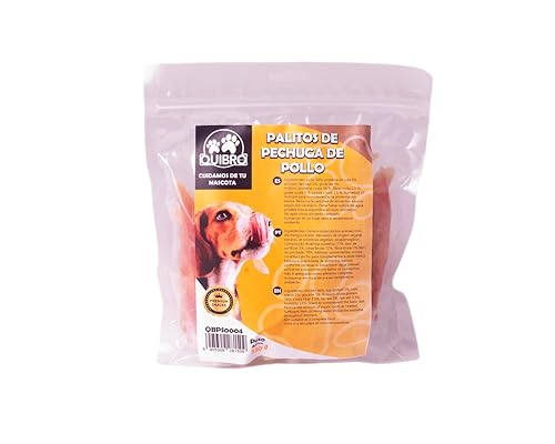 Quibropets Hähnchenbruststäbchen, Leckerlis für Hunde, natürliche Belohnungen ohne Getreide, Snacks für Haustiere, getrocknete Leckereien, 530 g von Quibropets
