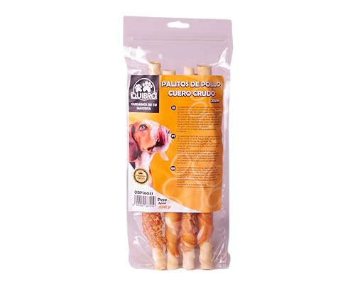Quibropets Hühnerstäbchen aus Rohleder, Leckerlis für Hunde, natürliche Belohnungen ohne Getreide, Snacks für Haustiere, getrocknete Leckereien, 320 g von Quibropets