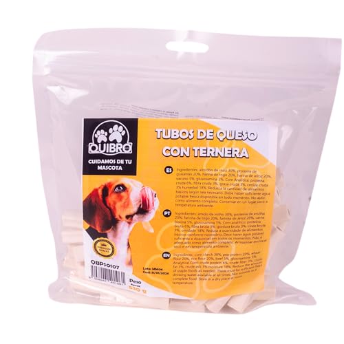 Quibropets Käseröhren mit Rind, Leckerlis für Hunde, natürliche Belohnungen ohne Getreide, Snacks für Haustiere, getrocknete Leckereien, 530 g von Quibropets