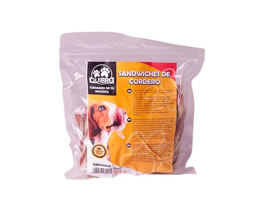 Quibropets Lamm-Sandwiches – Leckerlis für Hunde, natürliche Belohnungen ohne Getreide, Snacks für Haustiere, getrocknete Leckereien, 545 g von Quibropets
