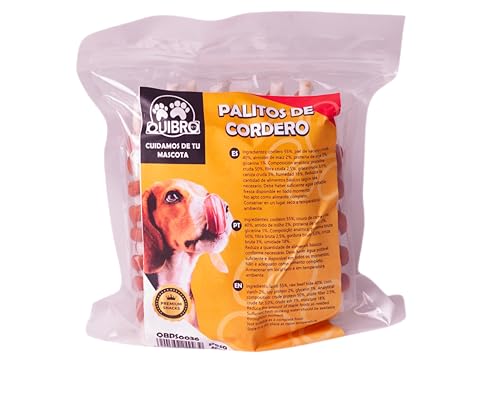 Quibropets Lammstäbchen - Leckerlis für Hunde, natürliche Belohnungen ohne Getreide, Snacks für Haustiere, getrocknete Leckereien, 545 g von Quibropets