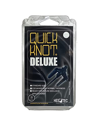 Quick Knot Deluxe® | Mähnenklammer für Dutt | Geeignet für Pferde und Ponys | Standard oder XL | Schwarz, Braun & Weiß (Standard, Schwarz) von Quick Knot