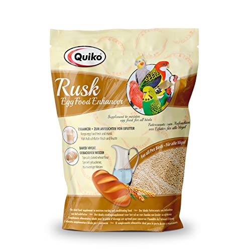 Quiko Rusk 1Kg - Spezialfutterzusatz zum Anfeuchten von Eifutter, Aufzuchtfutter und Weichfutter für Ziervögel von Quiko