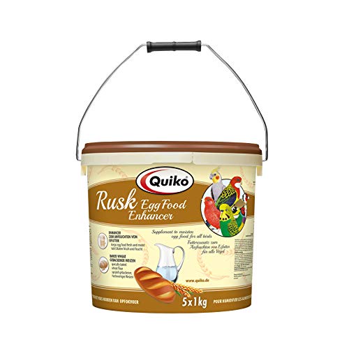 Quiko Rusk 5Kg - Spezialfutterzusatz zum Anfeuchten von Eifutter, Aufzuchtfutter und Weichfutter für Ziervögel von Quiko