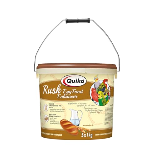 Quiko Rusk 5Kg - Spezialfutterzusatz zum Anfeuchten von Eifutter, Aufzuchtfutter und Weichfutter für Ziervögel von Quiko