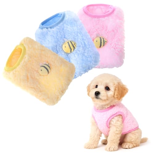 3-teiliges Kätzchen-Kleidung, Yorkie, Teetasse, Hundekleidung, bunte Chihuahua-Welpen- und Katzenweste mit Bienenmuster, weicher Pullover für kleine Hunde, niedlicher Welpenpullover für kleine 3-teiliges Kätzchen-Kleidung, Yorkie, Teetasse, Hundekleidung, bunte Chihuahua-Welpen- und Katzenweste mit Bienenmuster, weicher Pullover für kleine Hunde, niedlicher Welpenpullover für kleine von Quilax
