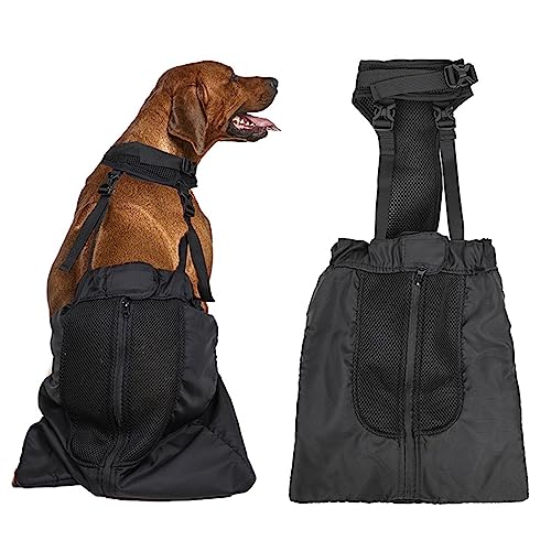 Drag Bag für gelähmte Haustiere, Indoor-Hunde-Rollstuhl-Alternative für behinderte Rücken Hinterbeine Hund, schützt Brust und Gliedmaßen, strapazierfähiges Nylon, atmungsaktiv und bequem, mittelgroß von Quincry