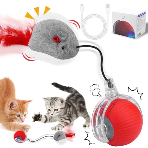 Quixion Katzenspielzeug Elektrisch, Interaktives Katzenball, Magic Ball Hund, Chewie Rolling Ball, Interaktives Katzenspielzeug mit Schnurimitationsmaus Unregelmäßige füR Katzen Jeden Alter Quixion Katzenspielzeug Elektrisch, Interaktives Katzenball, Magic Ball Hund, Chewie Rolling Ball, Interaktives Katzenspielzeug mit Schnurimitationsmaus Unregelmäßige füR Katzen Jeden Alter von Quixion
