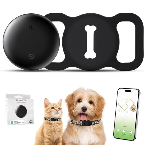 Quixion Hunde-Tracker, Hunde-Tracker ohne monatliche Gebühren für Standortverfolgung, Haustier-Tracker mit Hundehalsband-Tracker-Halter, funktioniert mit Find My (nur iOS), kein GPS-Tracker, für alle von Quixion