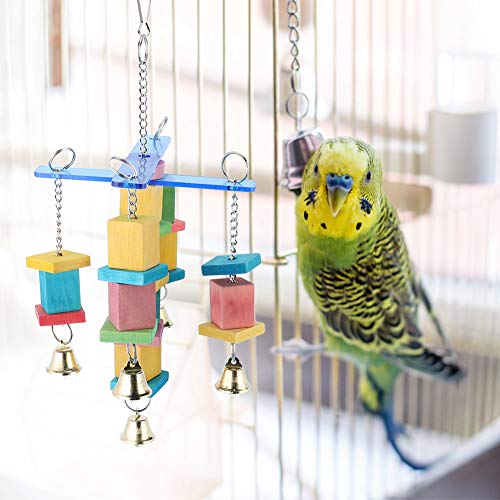 Qukaim 50-teiliges Vogel-Papageienzubehör-Set, buntes Kunststoff-Nippel-Biss-Kauspielzeug, DIY-Akkories für Käfigdekoration, universelles Kau- und Hängespielzeug von Qukaim
