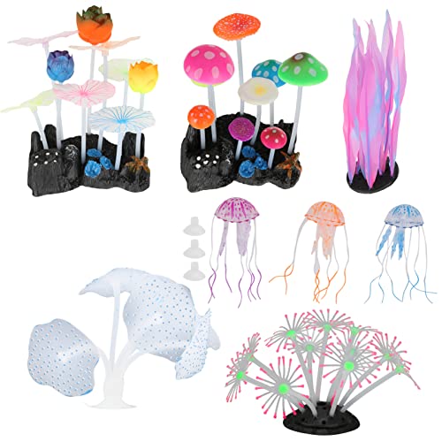 Qukaim Aquarium Accories Silikon Aquarium Korallen Dekorationen Kit, Sicher Bunt Keine Verschmutzung Leuchtende Fisch Tank Pflanzen Simulation Korallen Pilz Pflanze Aquarium Accories Qukaim Aquarium Accories Silikon Aquarium Korallen Dekorationen Kit, Sicher Bunt Keine Verschmutzung Leuchtende Fisch Tank Pflanzen Simulation Korallen Pilz Pflanze Aquarium Accories von Qukaim