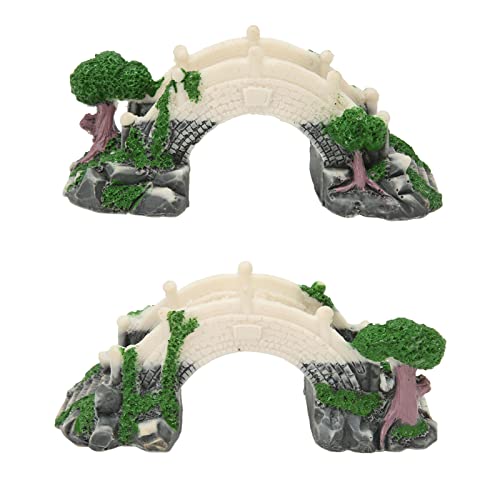 Qukaim Aquarium Brücke Dekoration Aquarium Bogen Brücke Dekoration, Harz Handarbeit Brücke für Aquarium Ornamente, 25,4 x 10,2 x 12,7 cm, ideal für Aquascaping und Landschaftsbau von Qukaim